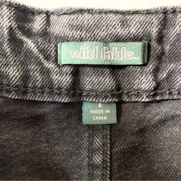 Wild Fable Pleated Black Wash High Rise Denim Skirt 6 - Picture 6 of 8